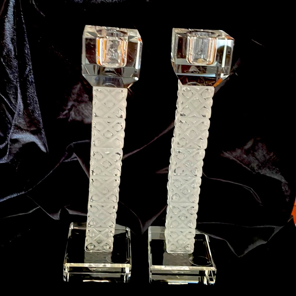 Oleg Cassini Glass Candlesticks